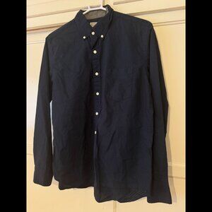J.Crew tailored Indigo Blue Chambray button down dress shirt Medium (M)